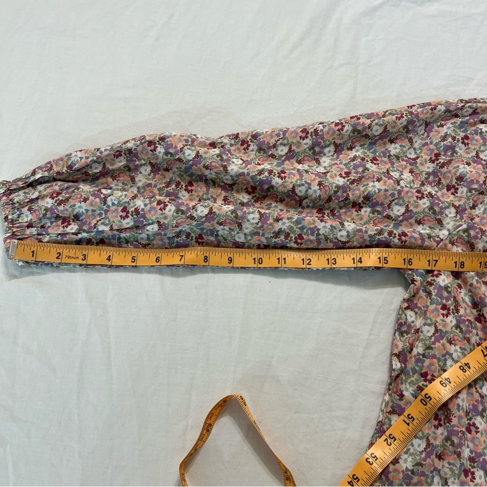 Lucky Brand Floral Boho Peasant Blouse Long Sleeve Prairie Cottagecore XS - Picture 10 of 14